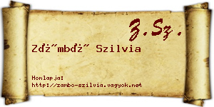 Zámbó Szilvia névjegykártya