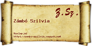 Zámbó Szilvia névjegykártya