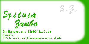 szilvia zambo business card